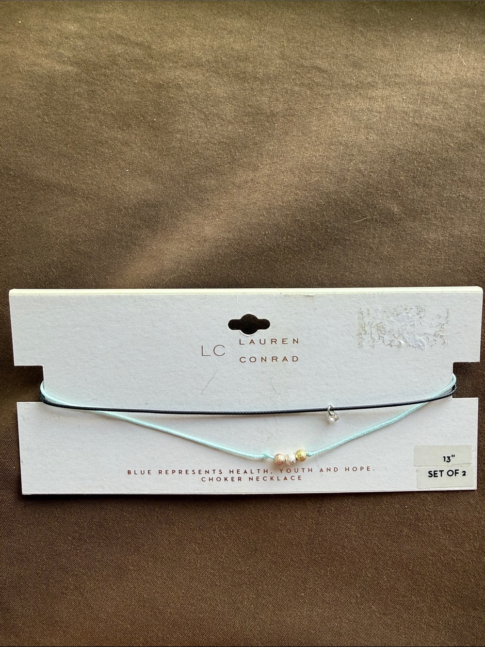 LC Lauren Conrad Light Blue and Navy Double Choker Necklace Set